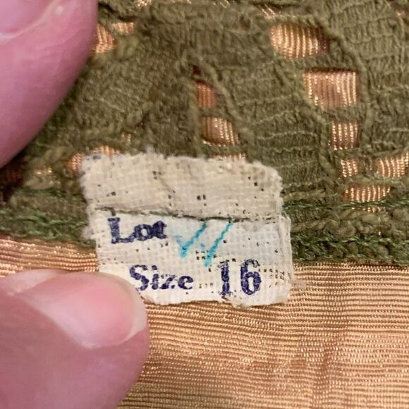 Carol Craig Vintage Olive lace suit jacket with skirt 50's-60's - Picture 12 of 16